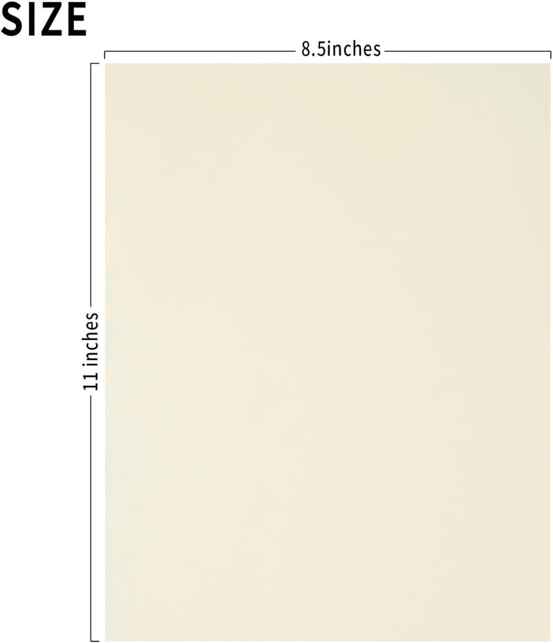 Wishop 20 Sheets Colored Thick Paper Cardstock Blank for DIY Crafts Cards Making, Invitations, Scrapbook Supplies (Cream, 8.5 x 11 inches) - Image 2